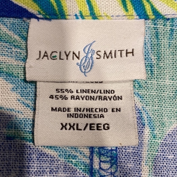 M womens Jacqueline Smith button front floral3/4 sleeve plus size shirt XXL - Picture 3 of 3